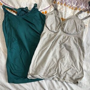 Teal & Light Gray Nursing/Layering Tank Tops size L